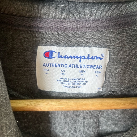 Champion Embroidered Spellout Hoodie Sweatshirt Mens M Retro Classic 1867 - Picture 3 of 7